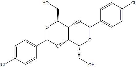 2-O,4-O:3-O,5-O-Bis(4-chlorobenzylidene)-L-glucitol Struktur