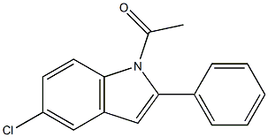1-アセチル-5-クロロ-2-フェニル-1H-インドール 化学構造式