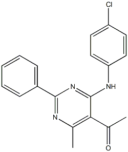 5-アセチル-6-メチル-2-フェニル-N-(4-クロロフェニル)ピリミジン-4-アミン 化学構造式