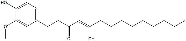 (10Z)-14-(4-ヒドロキシ-3-メトキシフェニル)-10-ヒドロキシ-10-テトラデセン-12-オン 化学構造式