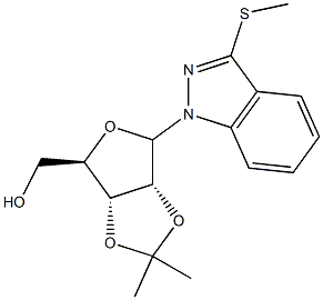 2-O,3-O-(Isopropylidene)-1-[3-(methylthio)-1H-indazol-1-yl]-1-deoxy-D-ribofuranose