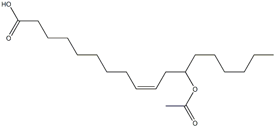 (9Z)-12-アセトキシ-9-オクタデセン酸 化学構造式