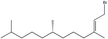 [S,(+)]-1-ブロモ-3,7,11-トリメチル-2-ドデセン 化学構造式