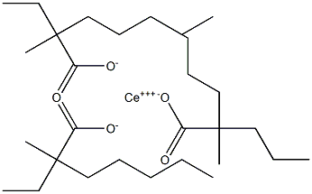 セリウム(III)ビス(2-エチル-2-メチルヘプタノアート)(2-メチル-2-プロピルヘキサノアート) 化学構造式