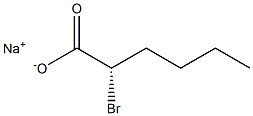 [S,(-)]-2-ブロモヘキサン酸ナトリウム 化学構造式
