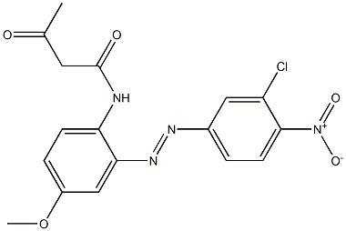 2-アセチル-2'-(3-クロロ-4-ニトロフェニルアゾ)-4'-メトキシアセトアニリド 化学構造式