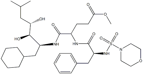 5-[[(1S,2R,3S)-1-(Cyclohexylmethyl)-2,3-dihydroxy-5-methylhexyl]amino]-5-oxo-4-[(S)-2-(4-morpholinylsulfonylamino)-3-phenylpropanoylamino]valeric acid methyl ester