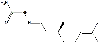 [S,(+)]-3,7-ジメチル-6-オクテナールセミカルバゾン 化学構造式