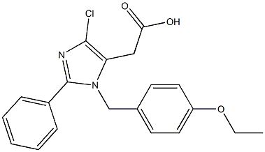 4-クロロ-1-(4-エトキシベンジル)-2-(フェニル)-1H-イミダゾール-5-酢酸 化学構造式