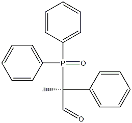 (S)-2-(ジフェニルホスフィニル)-2-メチル-2-フェニルアセトアルデヒド 化学構造式