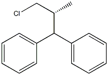[R,(-)]-3-クロロ-2-メチル-1,1-ジフェニルプロパン 化学構造式