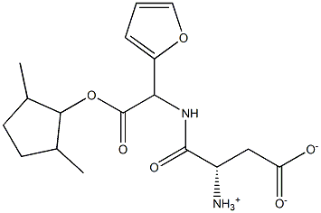 (3S)-3-アンモニオ-4-[1-(2-フラニル)-2-(2,5-ジメチルシクロペンチルオキシ)-2-オキソエチルアミノ]-4-オキソ酪酸アニオン 化学構造式