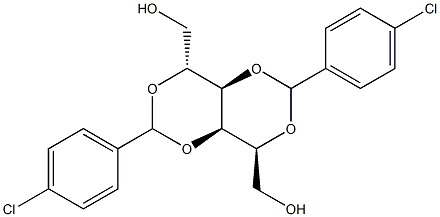 2-O,4-O:3-O,5-O-ビス(4-クロロベンジリデン)-D-グルシトール 化学構造式