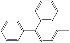 (E)-N-ジフェニルメチレン-1-プロペン-1-アミン 化学構造式