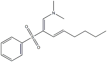 (1E,3E)-N,N-Dimethyl-2-(phenylsulfonyl)-1,3-octadien-1-amine Structure