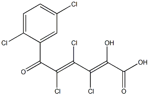 (2E,4E)-2-ヒドロキシ-3,4,5-トリクロロ-6-オキソ-6-(2,5-ジクロロフェニル)-2,4-ヘキサジエン酸 化学構造式