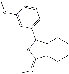 (3Z)-ヘキサヒドロ-1-(m-メトキシフェニル)-3-メチルイミノオキサゾロ[3,4-a]ピリジン 化学構造式