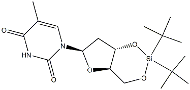 3'-O,5'-O-(ジ-tert-ブチルシランジイル)チミジン 化学構造式
