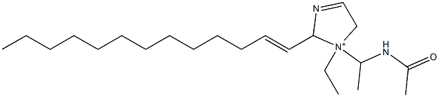 1-[1-(アセチルアミノ)エチル]-1-エチル-2-(1-トリデセニル)-3-イミダゾリン-1-イウム 化学構造式