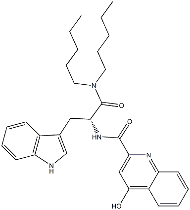 (R)-2-(4-Hydroxy-2-quinolinylcarbonylamino)-3-(1H-indol-3-yl)-N,N-dipentylpropanamide