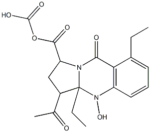 3-アセチル-1,2,3,3a,4,9-ヘキサヒドロ-4-ヒドロキシ-9-オキソピロロ[2,1-b]キナゾリン-1,1-ジカルボン酸ジエチル 化学構造式