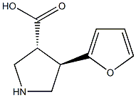 (3R,4R)-4-(呋喃-2-基)吡咯烷-3-羧酸, , 结构式