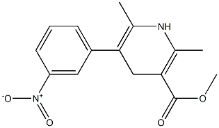 5-甲酸甲酯-2,6-二甲基-4-(3-硝基苯基)-1,4-二氢吡啶-3-甲酸, , 结构式