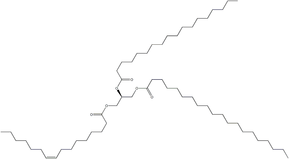 1-(9Z-hexadecenoyl)-2-octadecanoyl-3-eicosanoyl-sn-glycerol Struktur