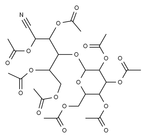 3,4-di(acetyloxy)-1-[(acetyloxy)(cyano)methyl]-2-({3,4,5-tri(acetyloxy)-6-[(acetyloxy)methyl]tetrahydro-2H-pyran-2-yl}oxy)butyl acetate