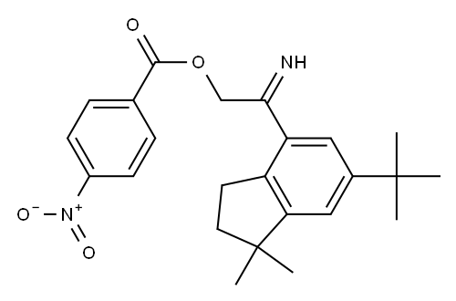 6-(tert-butyl)-1,1-dimethyl-4-{[(4-nitrobenzoyl)oxy]ethanimidoyl}indane 结构式