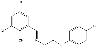 2,4-dichloro-6-[({2-[(4-chlorophenyl)thio]ethyl}imino)methyl]phenol