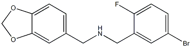 (2H-1,3-benzodioxol-5-ylmethyl)[(5-bromo-2-fluorophenyl)methyl]amine Structure