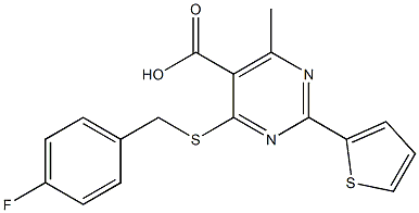 4-[(4-fluorobenzyl)thio]-6-methyl-2-thien-2-ylpyrimidine-5-carboxylic acid