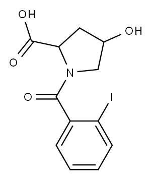 4-hydroxy-1-(2-iodobenzoyl)pyrrolidine-2-carboxylic acid Structure