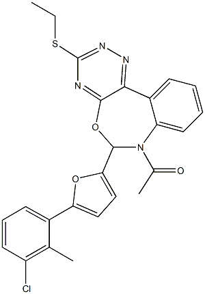 7-acetyl-6-[5-(3-chloro-2-methylphenyl)-2-furyl]-3-(ethylsulfanyl)-6,7-dihydro[1,2,4]triazino[5,6-d][3,1]benzoxazepine
