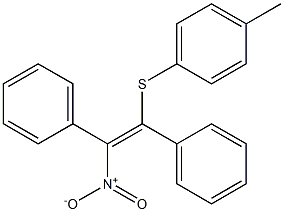 (E)-1-(4-メチルフェニルチオ)-2-ニトロ-1,2-ジフェニルエテン 化学構造式