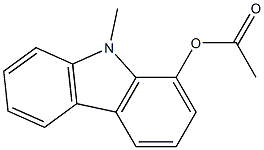 1-アセトキシ-9-メチル-9H-カルバゾール 化学構造式