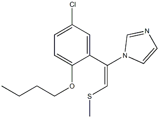 1-[(E)-2-メチルチオ-1-(5-クロロ-2-ブトキシフェニル)エテニル]-1H-イミダゾール 化学構造式