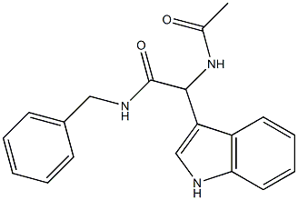 2-アセチルアミノ-2-(1H-インドール-3-イル)-N-ベンジルアセトアミド 化学構造式