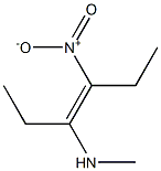 (E)-3-メチルアミノ-4-ニトロ-3-ヘキセン 化学構造式