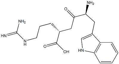 (2R)-5-[(アミノイミノメチル)アミノ]-2-[(S)-4-(1H-インドール-3-イル)-3-アミノ-2-オキソブチル]ペンタン酸 化学構造式