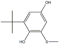 2-(tert-ブチル)-6-(メチルチオ)ヒドロキノン 化学構造式