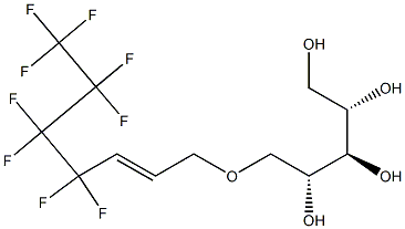 5-O-(4,4,5,5,6,6,7,7,7-ノナフルオロ-2-ヘプテニル)キシリトール 化学構造式