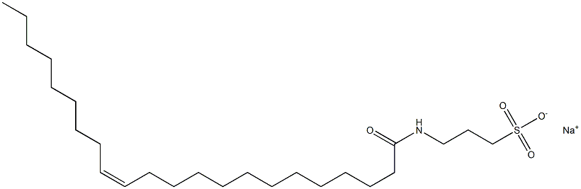 3-[[(Z)-1-オキソ-13-ドコセン-1-イル]アミノ]-1-プロパンスルホン酸ナトリウム 化学構造式