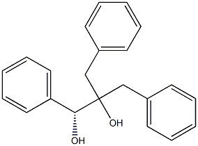 [R,(+)]-2-ベンジル-1,3-ジフェニル-1,2-プロパンジオール 化学構造式