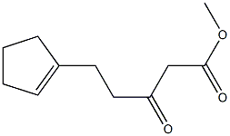 3-オキソ-5-(1-シクロペンテニル)ペンタン酸メチル 化学構造式