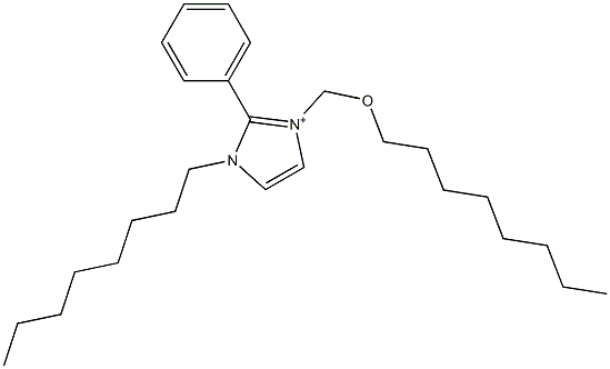 1-オクチル-2-フェニル-3-[(オクチルオキシ)メチル]-1H-イミダゾール-3-イウム 化学構造式