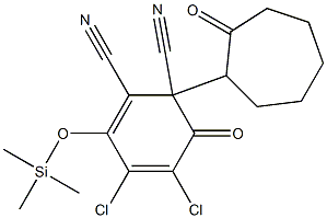 2,3-Dichloro-5,6-dicyano-4-(trimethylsilyloxy)-6-(2-oxocycloheptyl)-2,4-cyclohexadien-1-one