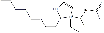 1-[1-(アセチルアミノ)エチル]-1-エチル-2-(3-オクテニル)-4-イミダゾリン-1-イウム 化学構造式