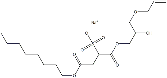 2-(オクチルオキシカルボニル)-1-[[3-(アリルオキシ)-2-ヒドロキシプロポキシ]カルボニル]-1-エタンスルホン酸ナトリウム 化学構造式